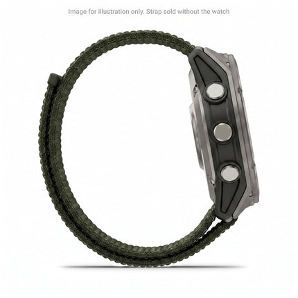 Garmin UltraFit Watch Straps (26mm), Lightweight, suitable for selected f?nix-, epix-, Descent-, D2-, Instinct-, Forerunner- and Tactix series smartwatches, Original accessory, Nylon, Moss