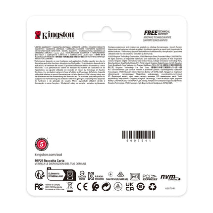 Kingston NV3 NVMe PCIe 4.0 Internal SSD 500GB M.2 2230-SNV3SM3/500G