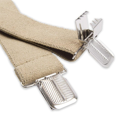 Dickies Men's 1 1/2 inch Solid Straight Clip Adjustable X Back Suspender, Beige, One size