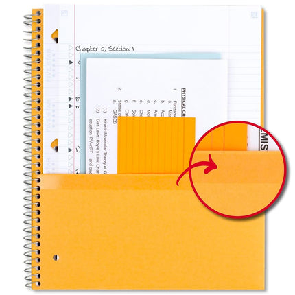 Cahiers à spirale Five Star + application d'étude, paquet de 2, 5 sujets, lignage universitaire, 200 feuilles, 8,5 po x 11 po, Bleu Pacifique et Rouge Feu (38459)