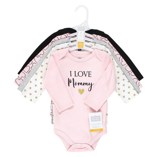 Hudson Baby grenouillères à manches longues en coton unisexe pour bébé, Girl Mommy, 12-18 mois