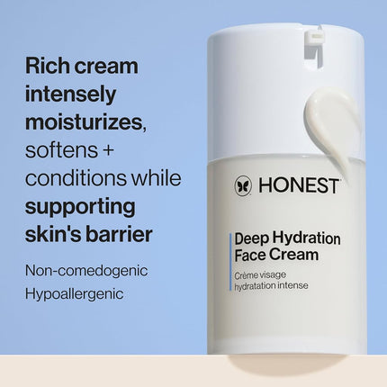 Crème visage hydratation intense Honest Beauty à l'huile de graines de baobab et au beurre de karité | Sans parabènes, testée dermatologiquement, sans cruauté envers les animaux | 50 ml (L'emballage peut varier)