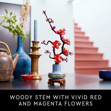 LEGO Icons Plum Blossom Flower Décor, Display, Zero Maintenance Plant Gift for Teens and Adults, Artificial Flower Home Décor, Office Décor, Botanical Collection Building Set, Relaxing Activity, 10369