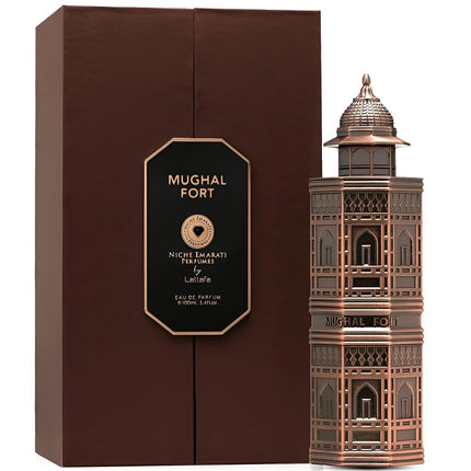 Niche Emarati Mughal Fort Eau de Parfum 100ml by Lattafa – Unisex Spicy Sweet Fragrance – Cardamom, Caramel, Cedarwood, Vanilla, Amber & Musk – Long-Lasting Oriental Perfume