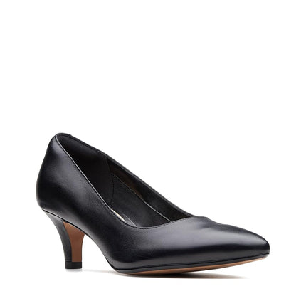 Clarks Women's Linvale Jerica Pump, Black Leather, 6 UK Wide