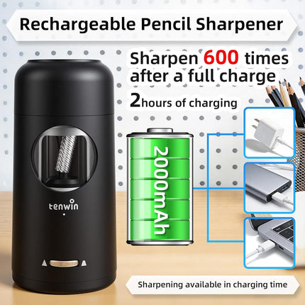 tenwin Fully Automatic Electric Pencil Sharpener for 7-11.5mm Pencils