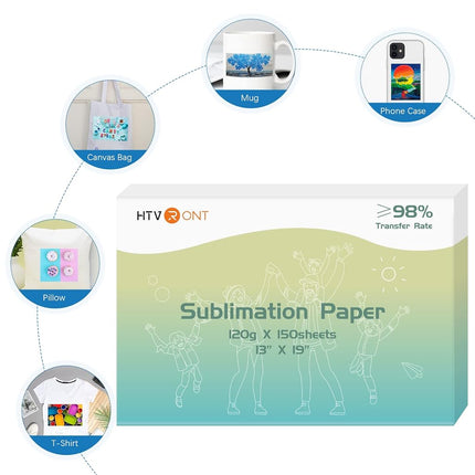 HTVRONT Sublimation Paper 13x19 inches - 150 Sheets Sublimation Paper Compatible with Inkjet Printer 120g…