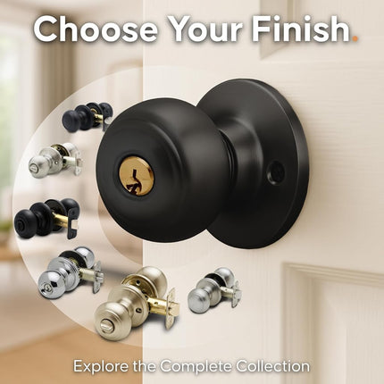 Copper Creek CKDB141-BC Colonial Door Knob Keyed Alike with Deadbolt Combination, Black