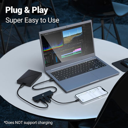 Tymyp USB 3.0 Hub, 4 Port USB Hub, High-Speed 5Gbps Transmission, Seamlessly Expand Laptop Connectivity for Flash Drive, Hard Drive, Console, Printer, Camera, Keyboard, and Mouse