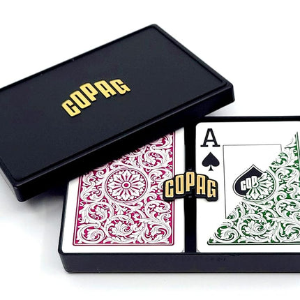 Copag Poker Size Jumbo Index 1546 Playing Cards, Green Burgundy Setup