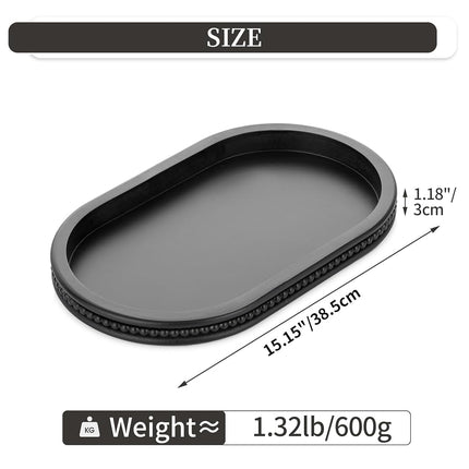 Hanobe Decorative Trays for Coffee Table : Black Oval Centerpiece Tray Wood for Farmhouse Entry Table Decor Round Bathroom Tray for Living Room Kitchen Counter