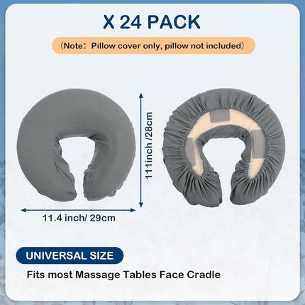 Macarrie 24 Pcs Massage Table Face Cradle Covers Microfiber,Gray