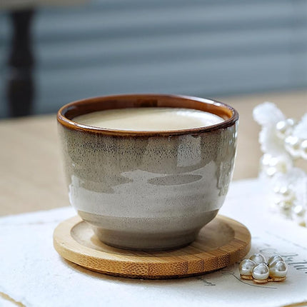 Lxuwbd Japanese Style Ceramic Tea Set, Tea Cup, Coffee Cup, Yerba Mate Set, Ceramic Mate Cup Set of 4 (5 Colors)