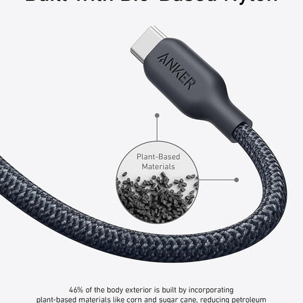 Anker 543 USB C to USB C Cable (240W, 10ft), USB 2.0 Bio-Nylon Charging Cable for MacBook Pro, iPhone 17/16/15, iPad Pro, Samsung Galaxy,and More(Phantom Black)