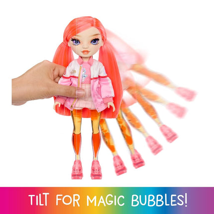 Rainbow High Sparkle & Shine Doll - Dawn - 28 cm Fashion Doll with Coral Hair and Magic Bubbles in The Legs, Colour, for Styling and Play, Collectable, for Children from 4 to 12 Years