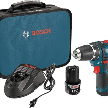 Bosch Power Tools Drill Kit - PS31-2A - 12V, 3/8 Inch, Two Speed Driver, Cordless Drill Set - Includes Two Lithium Ion Batteries, 12V Charger, Screwdriver Bits & Soft Carrying Bag, Blue