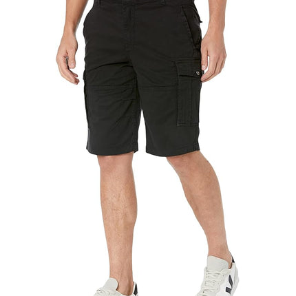 Pantalón corto de hombre Buffalo David Bitton, frente liso, negro, 36 regular