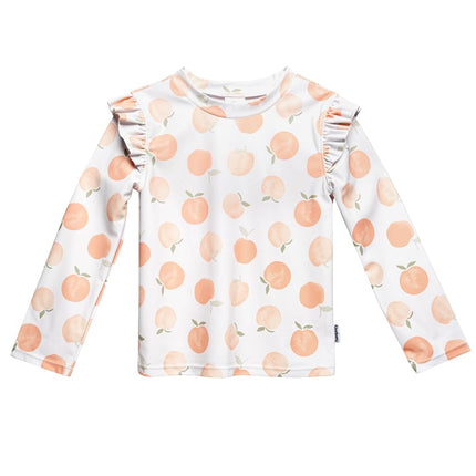 Gerber Baby Girl's Toddler Long Sleeved Rashguard Swim Bathing Suit Set, Peaches, 12 Months