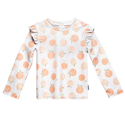 Gerber Conjunto de camiseta de manga larga para bebé niña y traje de baño, Duraznos, 3T