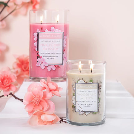 Vela aromática Colonial Candle de 2 mechas en vaso con tapa - Winter Woods (538g) - Fragancia especiada de invierno para tu hogar - Vela aromática grande con hasta 60 horas de duración - Mezcla de cera de soja