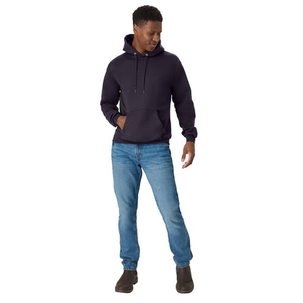 Hanes Mens Men's EcoSmart Hoodie, Midweight Fleece Sweatshirt, Pullover Hooded Sweatshirt for Men, Dark Eggplant, S