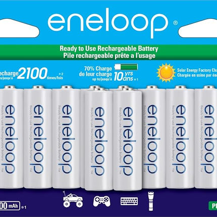 Eneloop Panasonic BK-3MCCA10FA AA 2100 Cycle Ni-MH Pre-Charged Rechargeable Batteries, 10-Battery Pack