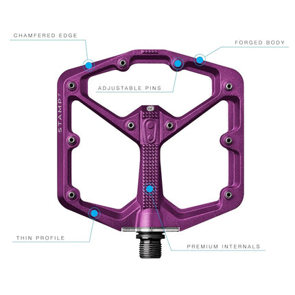 Crankbrothers Stamp-7 Pedals - Large, Purple