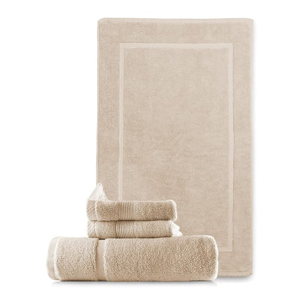 Hearth & Harbor Bath Mat Towels - 100% Ring Spun Cotton Luxury Towels - Ultra Soft & Highly Absorbent, Bathroom Towels, Floor Mat - Cream