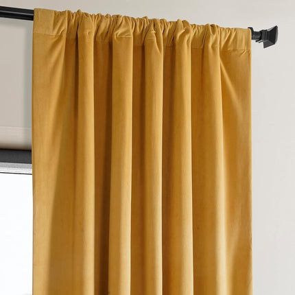 HPD Half Price Drapes Heritage Plush Velvet Curtains 108 Inches Long Room Darkening Curtains for Bedroom & Living Room 50W x 108L, (1 Panel), Aztec Gold
