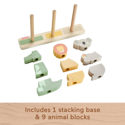 Fisher-Price Wood Stack & Sort Animals Toy