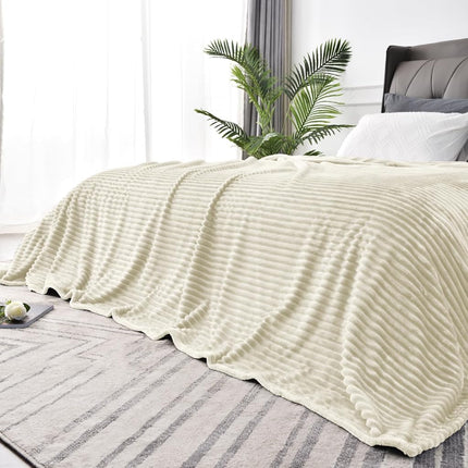 BEDELITE Fleece Blanket King Size – 3D Ribbed Jacq