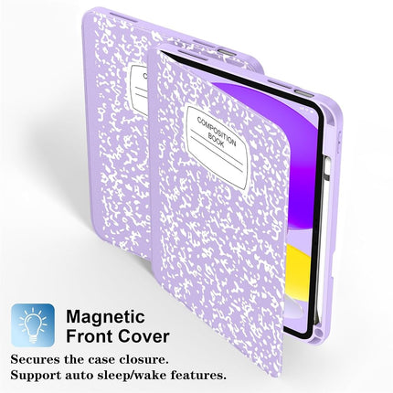 Supveco Case for ipad 10th Generation 10.9 Inch 2022 with Pencil Holder-[Support Apple Pencil 1st Gen+Auto Wake/Sleep],Premium Folio Stand Case with Soft TPU Back Cover for iPad 10th Gen-Lilac Book