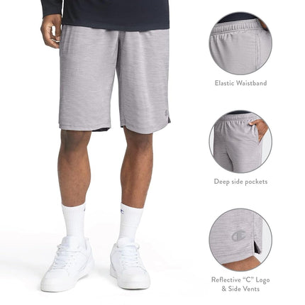Champion Men's Sport Shorts, Moisture Wicking, Athletic Shorts, Gym Shorts (Reg. Or Big & Tall), Oxford Gray C Logo, XX-Large Tall