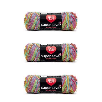 Red Heart Yarn, Acrylic, Papaya, Pack of 3