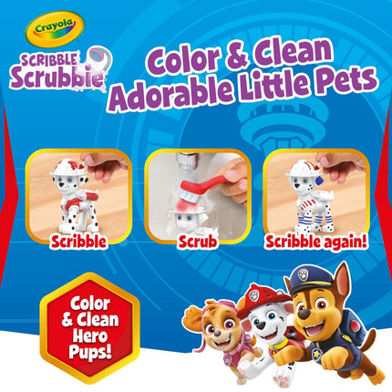 Crayola Scribble Scrubbie PAW Patrol Juego de Figuras, Juguetes y Regalos Personalizables de PAW Patrol para Niños Pequeños, Actividad de Colorear Reutilizable, de 3 años en adelante