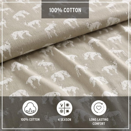 Eddie Bauer - Queen Sheets, Cotton Flannel Bedding Set, Brushed for Extra Softness, Cozy Home Decor (Buckhead Ridge, Queen)