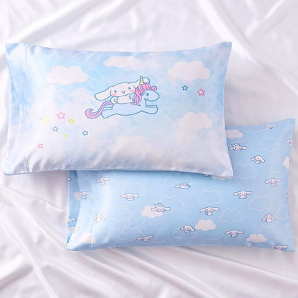 Cinnamoroll Beauty Silky Satin Standard 2 Pack Reversible Pillowcase Cover 20x30 for Hair and Skin, (Officially Licensed Product) by Franco Collectibles