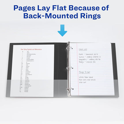 Avery Durable Clear View 3 Ring Binders, 2 Inch EZD Rings, 4-Pack of White Binders (79925)