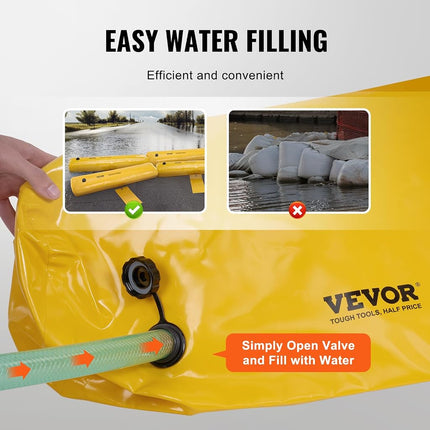 VEVOR Flood Barriers, 4FTx6in, 4 Pack, Sandbag Alternative, Flood Bags, Water Barriers for Flooding, Doorway, Driveway