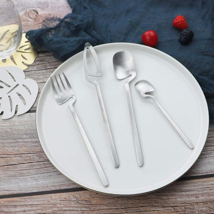 JASHII Flatware Set 32-piece Silverware Set Matte Finished Cutlery Set Service for 8 Include Knife/Fork/Spoon/Coffee Spoon Dishwasher Safe (Silver)