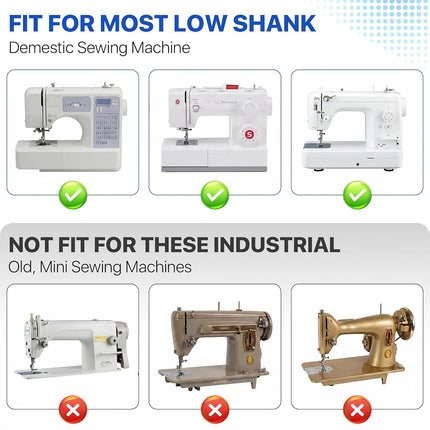 Professional Domestic 52 PCS Sewing Machine Sewing Foot Presser Foot Presser Feet Set for Brother, Singer, Babylock, Janome, Elna, Toyota, New Home, Simplicity and Kenmore Low Shank Sewing Machines