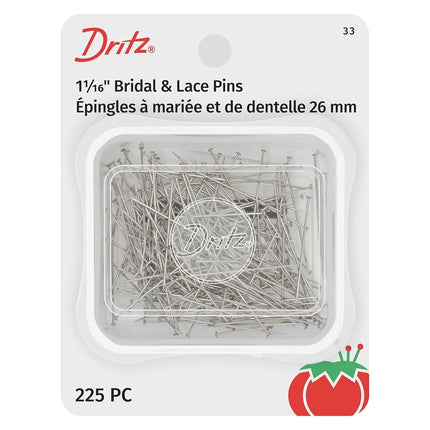 Dritz Straight Pins, Stainless Steel, Nickel, 1-1/