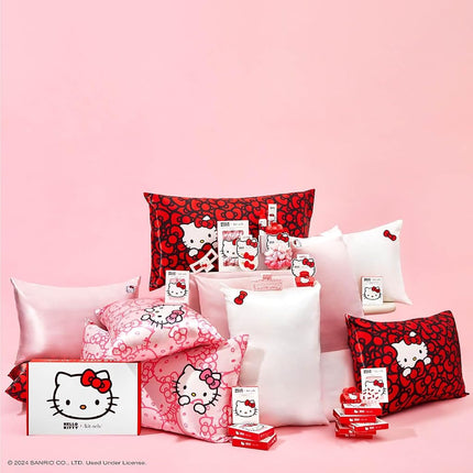Kitsch x Hello Kitty (Solid Pink Kitty Face) - Satin Pillowcase with Zipper for Hair and Skin, Softer Than Silk Pillow Case, Smooth Cooling Pillow Covers, Machine Washable, King Size (19x36)
