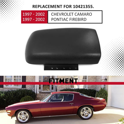 Tapa de la consola central HECASA, apoyabrazos compatible con Chevrolet Camaro 1997-2002 Pontiac Firebird, repuesto para 10421355, plástico negro