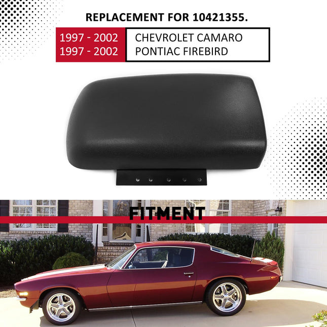 Couvercle d'accoudoir de console centrale HECASA compatible avec Chevrolet Camaro Pontiac Firebird 1997-2002, remplace 10421355, plastique noir