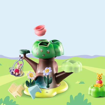 Playmobil 71316 1.2.3 & Disney: Winnie's & Piglet's Tree House, Winnie-the-Pooh, educational toys for toddlers, gifting toy and fun imaginative role-play, playsets for children ages 12 months+