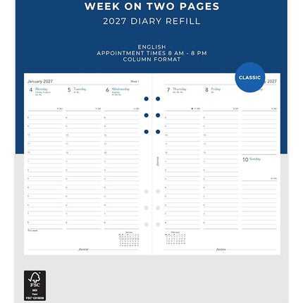 Filofax A5 Week on Two Sides Column Format English