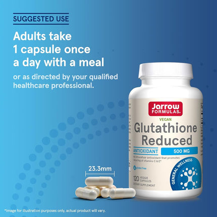 Jarrow Formulas Reduced Glutathione, Supports Liver Health, 500 mg, 120 Veggie caps