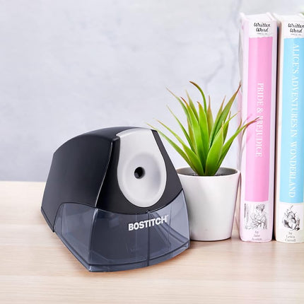 Bostitch Office Personal Electric Pencil Sharpener, Powerful Stall-Free Motor, High Capacity Shavings Tray, 7yr Warranty, Chrome Metallic