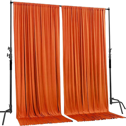 AK TRADING CO. 10 feet x 10 feet Polyester Backdrop Drapes Curtains Panels with Rod Pockets - Wedding Ceremony Party Home Window Decorations - Orange